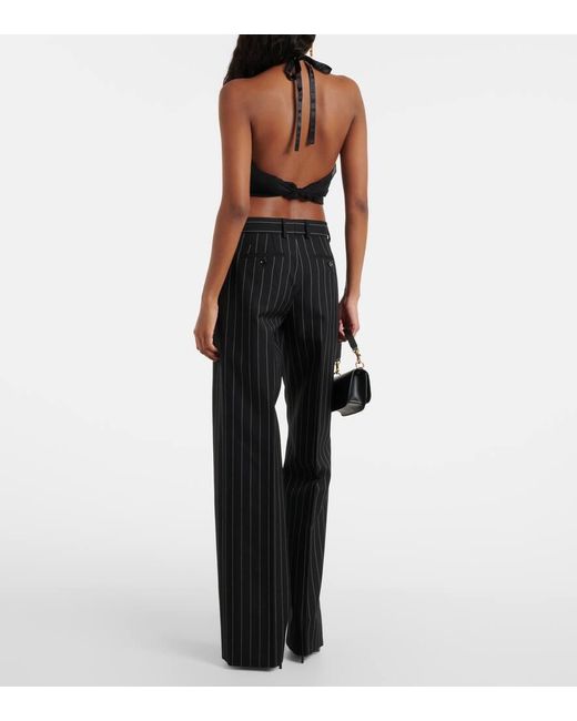 Pantaloni gessati in lana vergine di Dolce & Gabbana in Black