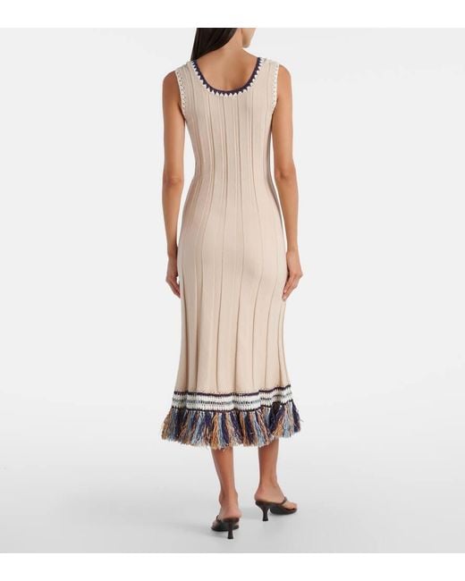 Jonathan Simkhai Natural Julianna Cotton And Cashmere Midi Dress