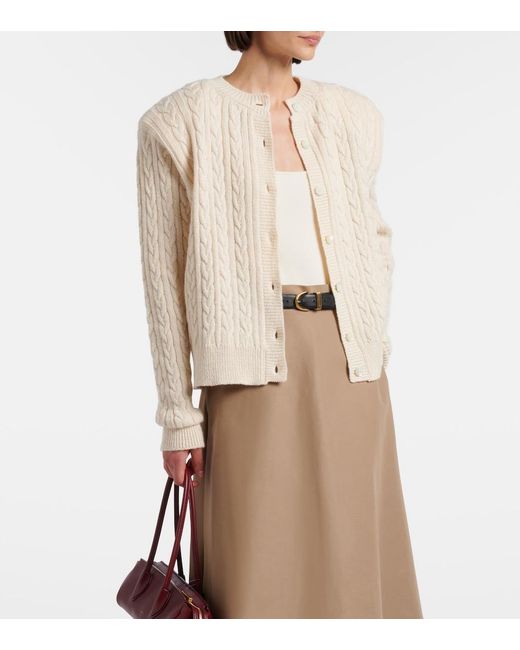 Rohe Natural Cable-Knit Cotton And Wool Cardigan