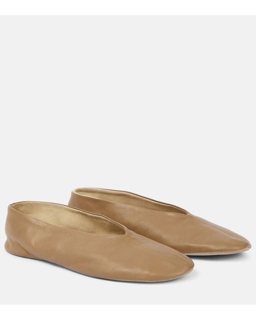 The Row Brown Slip-Ons Stella Aus Leder