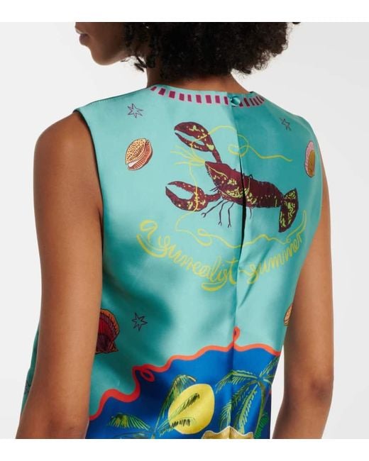ALÉMAIS Blue Surrealist Summer Printed Minidress