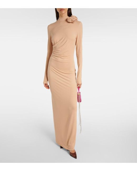 Magda Butrym Natural Floral-Applique Gown
