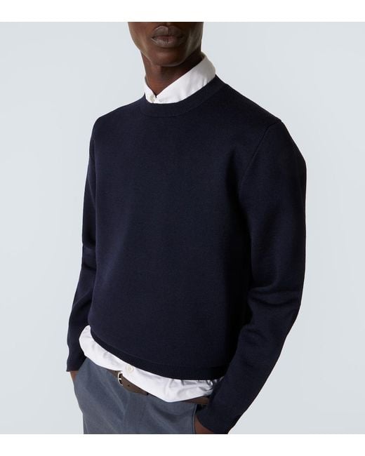 Prada Blue Wool-Blend Sweater for men