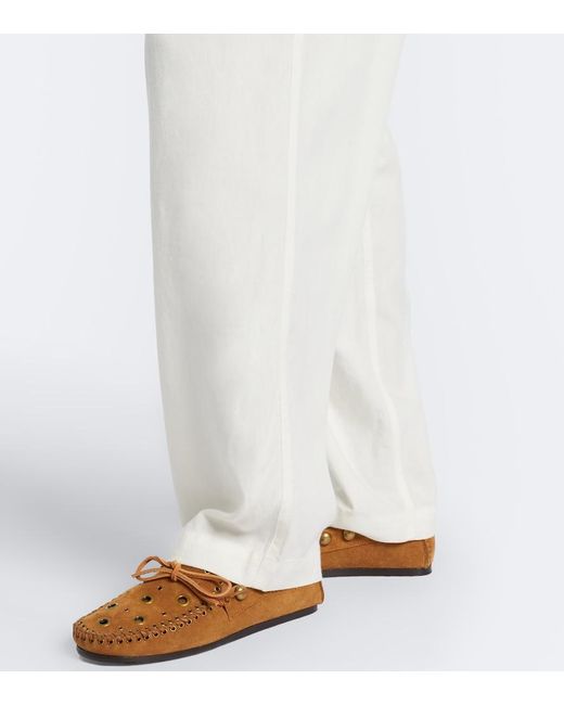 Isabel Marant White Celia Wide-Leg Pants