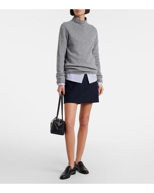 Max Mara Gray Wool And Cashmere-Blend Sweater