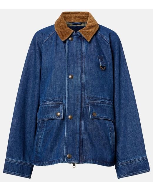 Polo Ralph Lauren Blue Corduroy-Trimmed Denim Jacket