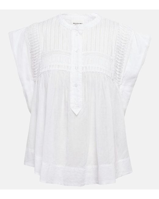 Isabel Marant White Leaza Top