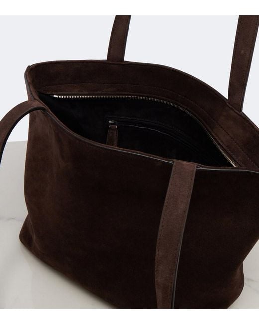 The Row Brown Parker Medium Suede Tote Bag