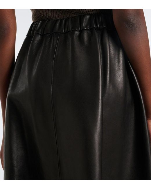 Nour Hammour Black Lenley Leather Skirt