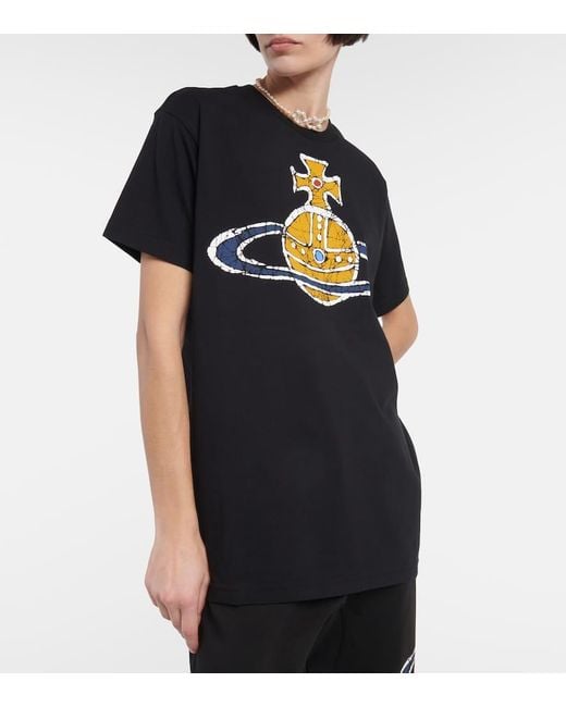 Vivienne Westwood Black Orb Printed Cotton Jersey T-shirt