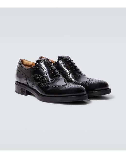 Miu Miu Black X Church's Leather Brogues for men