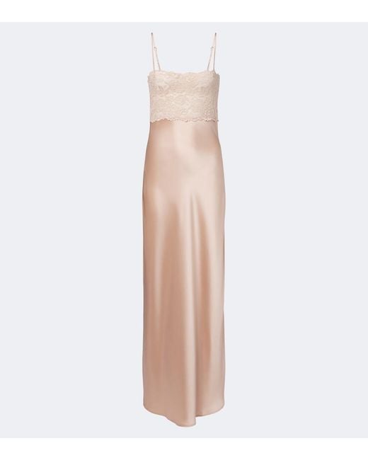 AYA MUSE White Myra Lace And Satin Gown