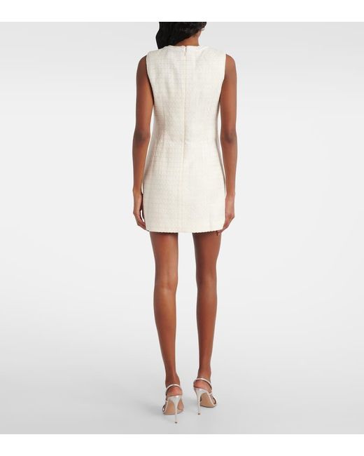 Self-Portrait Natural Bow-Detail Boucle Minidress