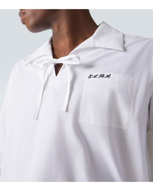 Bode White Cotton Poplin Top for men