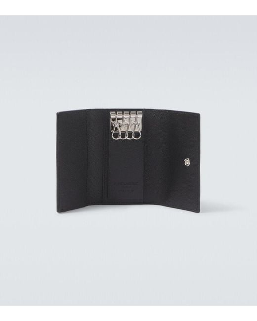 Saint Laurent Black Leather Key Case for men