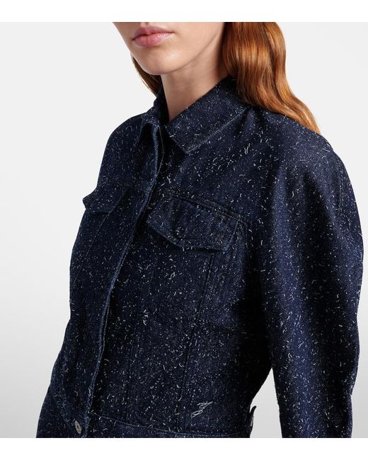 Jacquemus Blue Ovalo De-Nimes Embroidered Denim Jacket