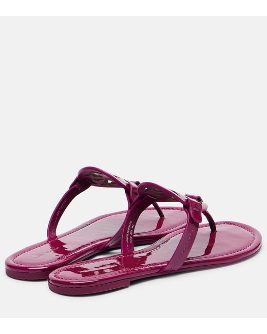Tory Burch Purple Miller Patent Leather Thong Sandals