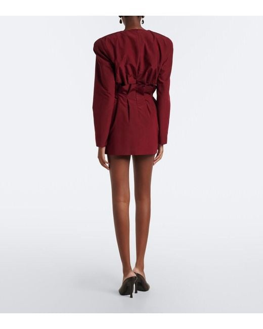 Magda Butrym Purple Floral-Applique Cotton And Silk Minidress