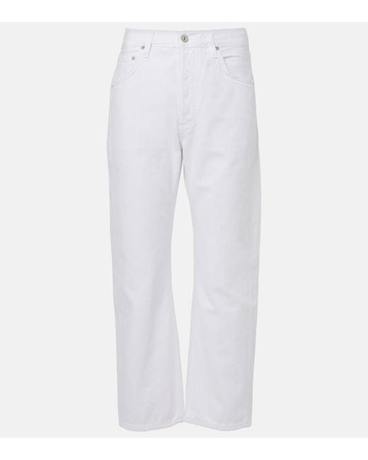 Citizens of Humanity White Winslow Mid-Rise Straight Jeans