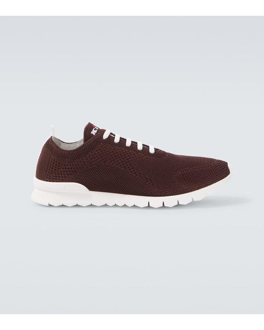 Kiton Brown Fits Knitted Sneakers for men