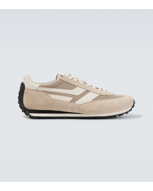 Tom Ford White Mick Suede-Trimmed Sneakers for men