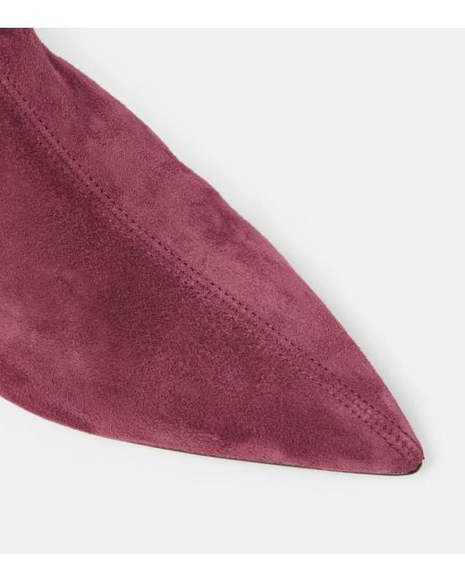 Aquazzura Purple Montmartre Suede Ankle Boots
