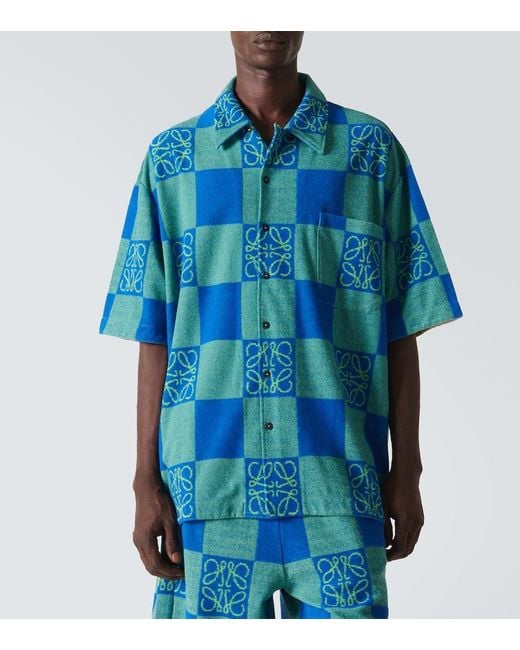 Camisa bowling Paula's Ibiza con anagrama Loewe de hombre de color Blue
