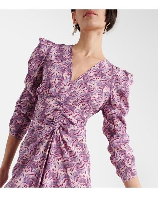 Isabel Marant Purple Albini Silk Midi Dress