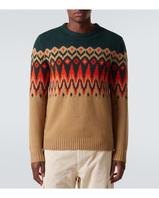Bogner Orange Ron Fair Isle Cashmere Sweater for men