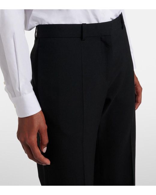 The Row Black Hiram Wool Straight Pants