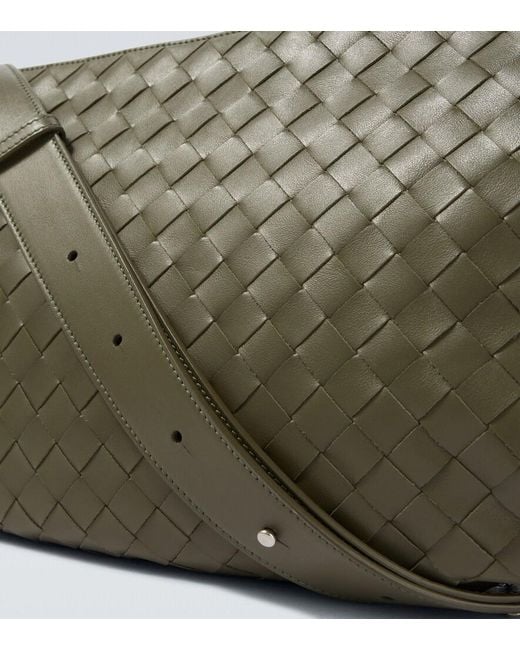 Bottega Veneta Green Intrecciato Leather Crossbody Bag for men
