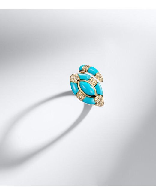 SHAY Blue Riviera 18Kt Pinky Ring With And Diamonds