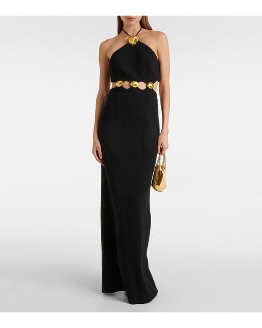 Rebecca Vallance Black Chelsea Halter Gown