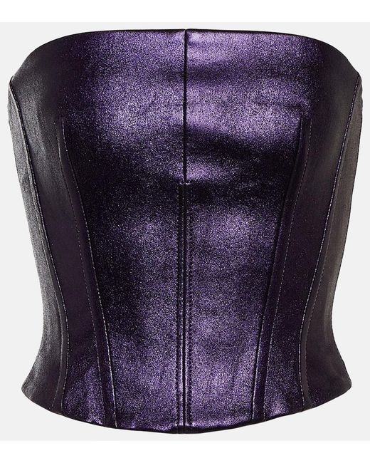 Stouls Blue Rosalia Metallic Leather Bustier