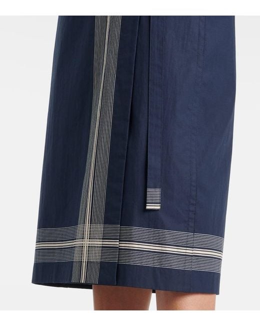Vince Blue Striped Cotton Wrap Skirt