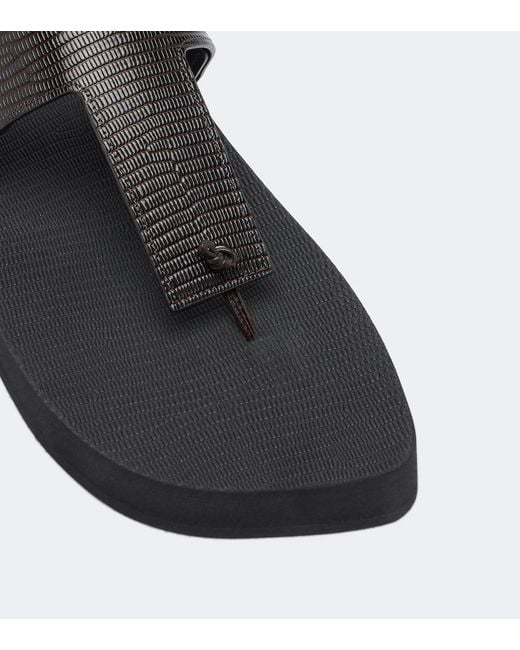 Christen Black Edge Leather Thong Sandals