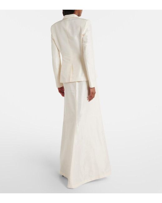 Gucci White Silk Faille Maxi Skirt