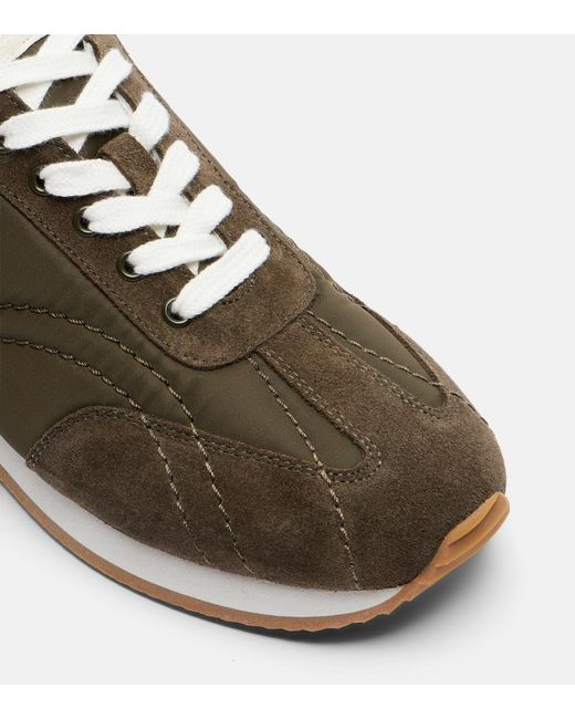 Totême Brown Suede-Trimmed Sneakers