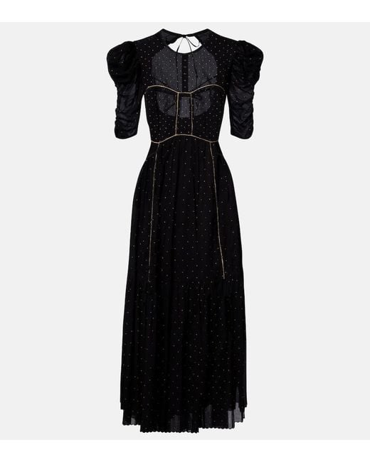 Isabel Marant Black Sichene Polka-Dot Cotton Maxi Dress