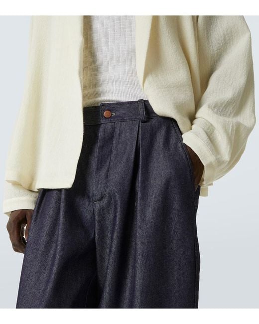 Jean Ample Roll Cuff A Taille Haute King & Tuckfield pour homme en coloris Blue