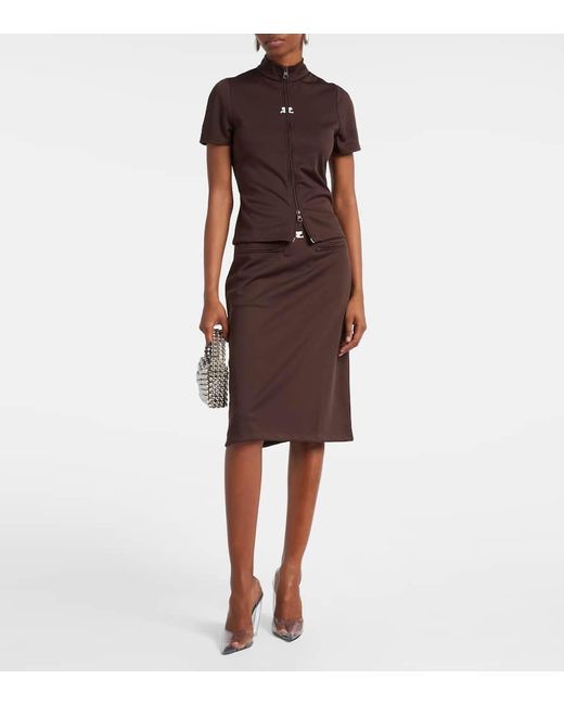 Top Interlock De Jersey Con Cremallera Courreges de color Brown