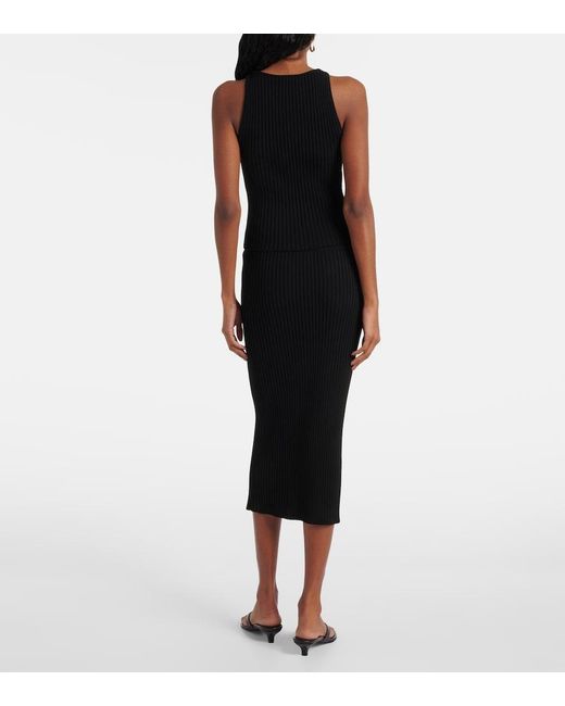 Veronica Beard Black Nelson Embellished Ribbed-Knit Top