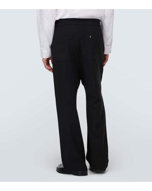 Pantaloni regular in twill di misto lana di AMI in Black da Uomo