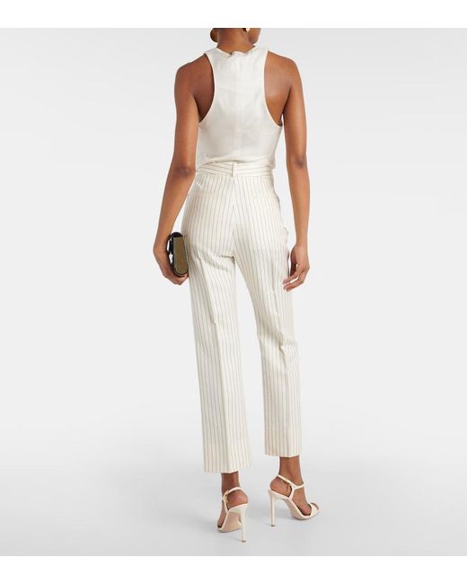 Tom Ford Natural Pinstripe Pants