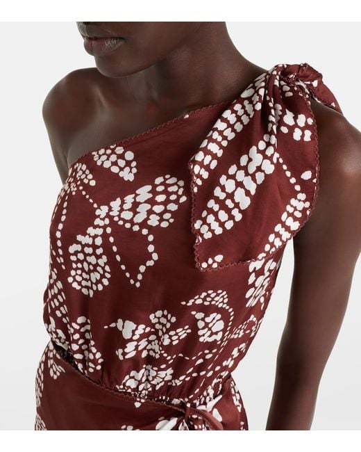 Poupette Red Bedrucktes One-Shoulder-Minikleid Celie