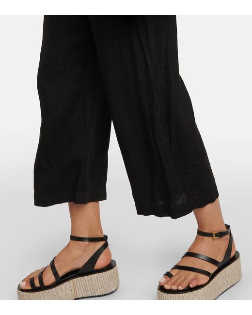 Velvet Black Weite Hose Lola Aus Leinen