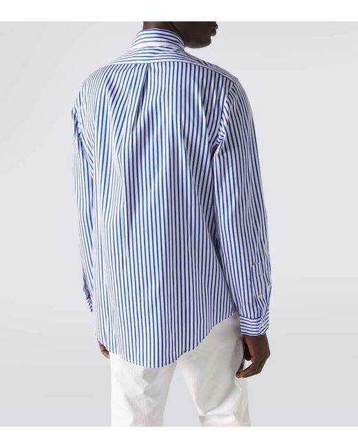 Polo Ralph Lauren Blue Striped Cotton Shirt for men
