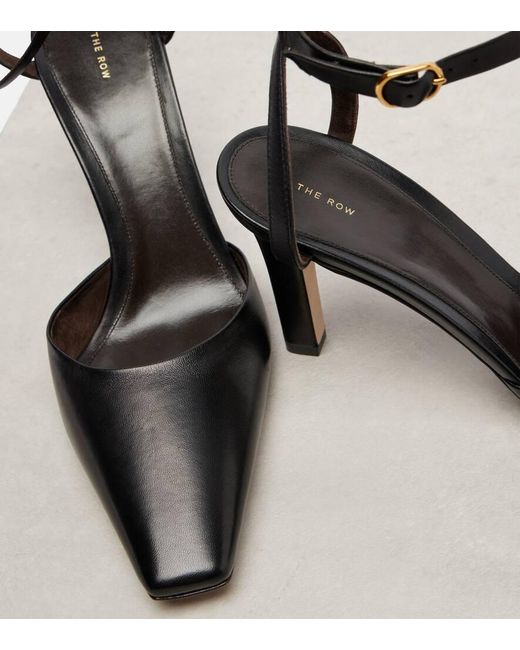 The Row Black Carla 80 Leather Sandals