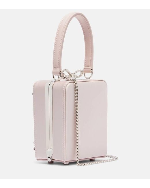 Self-Portrait Pink Micro Crystal-Embellished Floral Box Bag