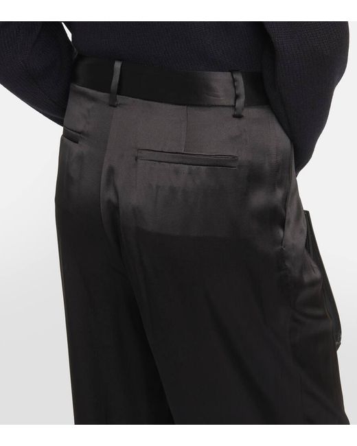 Nili Lotan Black Weite Hose Flavie Aus Seide